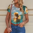 thumbnail image 6 of Pofeuu Underwater Swimming Duck Print Short Sleeve Body Suits Women Round Neck Bodysuits for Women Onesie Adult Set Body Suit-Medium, 6 of 7