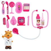 Pink Doctor Role Play Medical Toy Kit Play-Set w/ Medical Tools and Electronic Interactive Stethoscope, Perfect Role Playing, Comes w/ Everything Needed, Fun Medical Kit