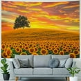 thumbnail image 4 of Fenyluxe Sunflowers Field Tapestry Wall Hanging, Sunset Sunflowers Golden Floral Plant Wall Tapestries, Warm Yellow Flowers Aesthetic Bedroom Wall Art Home Decor Living Room Dorm, 4 of 6