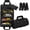 Black, variant on Roll Up Tool Bag, Portable Folding Tool Roll with Detachable Pouch, Heavy Duty Motorcycle Storage Organizer, Khaki