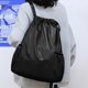 thumbnail image 3 of Backpack String Bag Sackpack Water Resistant Nylon For Gym Shopping Sport Yoga1pcs-black, 3 of 5