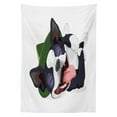 thumbnail image 3 of Ambesonne Boston Terrier Tablecloth Rectangular Table Cover, Cheerful Terrier, 52"x70", Multicolor, 3 of 4