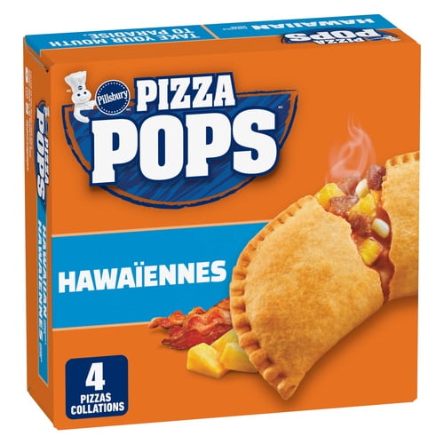 Pillsbury Pizza Pops, Hawaïenne, Collations Pizza Surgelées, 380 g, 4 unités 4 collations pizza, 380 g