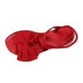 thumbnail image 2 of Viluyesy Women's Flat Sandals, Open Toe New Style Bowknot Elastic Ankle Strap Summer Casual Beach Vacation Shoes Red, 2 of 7