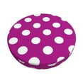 thumbnail image 1 of Balery Purlpe And White Polka Dot Fundas de asiento para taburete de bar redondo de tela de terciopelo ajustables que protegen de arañazos y manchas para sillas de 14 a 17 pulgadas.-13 inch, 1 of 7