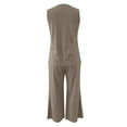 thumbnail image 5 of Baberdicy 2-Piece Lounge Set - Tank Top & Wide Leg Pants Casual Outfit Khaki S, Womens Daily Casual 2 Piece Solid Tank Tops Wide Leg Pants Outfits Sets, 5 of 6