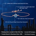 thumbnail image 2 of Gem Stone King 18K Rose Gold Plated Silver Persian Blue Moissanite Solitaire Bracelet for Women (0.80 Cttw, Round Cut 6MM), 2 of 4