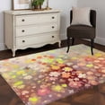 thumbnail image 3 of 2.7'x5' Area Rugs, Orange Spring Floral Indoor Outdoor Area Rug for Living Room Bedroom, Modern Oil Painted Daisy Botanical Washable Bathroom Rugs Kitchen Floor Carpet Mats Home Decor Aesthetic, 3 of 8