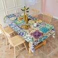thumbnail image 3 of Rectangle Waterproof Tablecloth 60×120 Inch, Moroccan Print Wallpaper Reusable Indoor/Outdoor Durable Table Cover for Party Kitchen Dinner Room Decor, 3 of 6