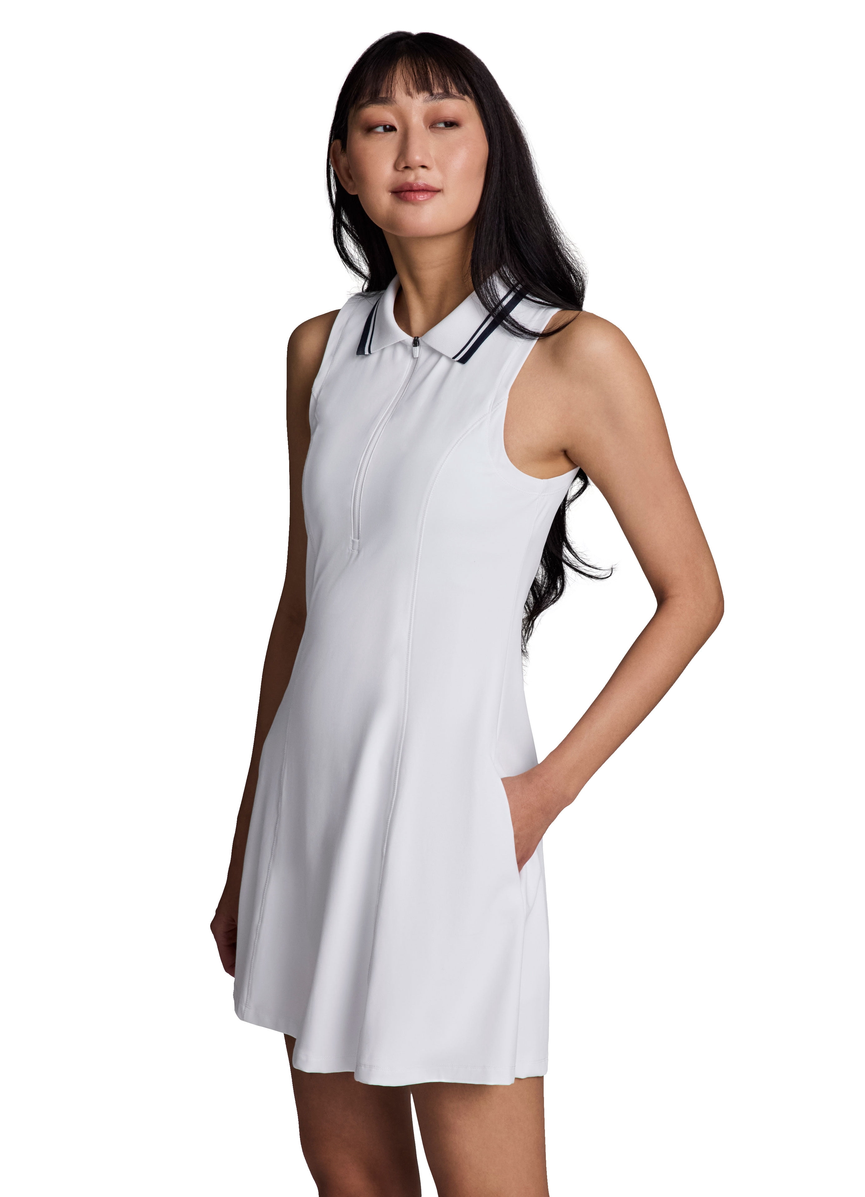 RBX Active Women's Quarter Zip Collared Tennis Dress with Pockets