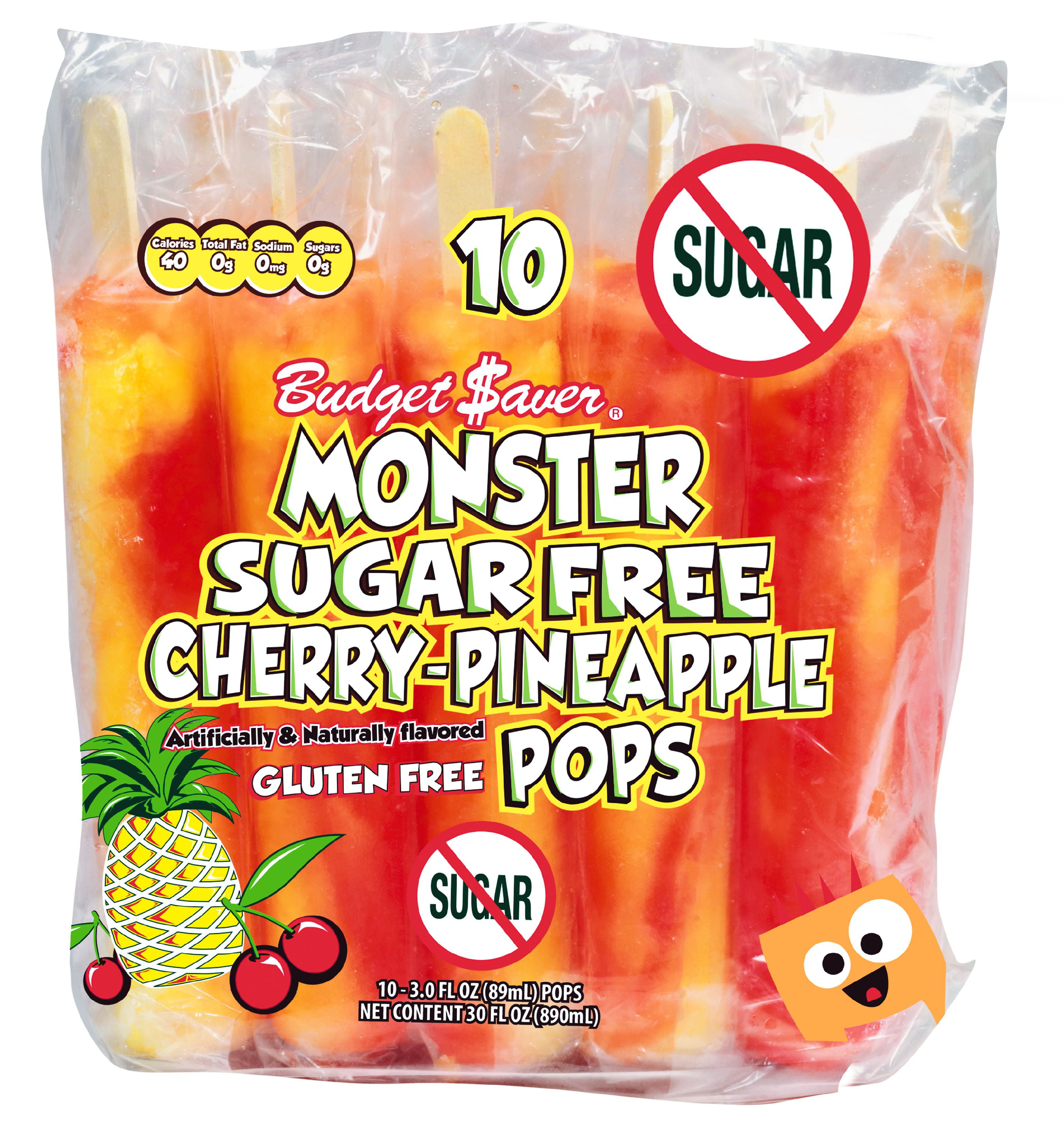 Budget Saver Sugar Free Cherry Pineapple Monster Pops - Walmart.com ...