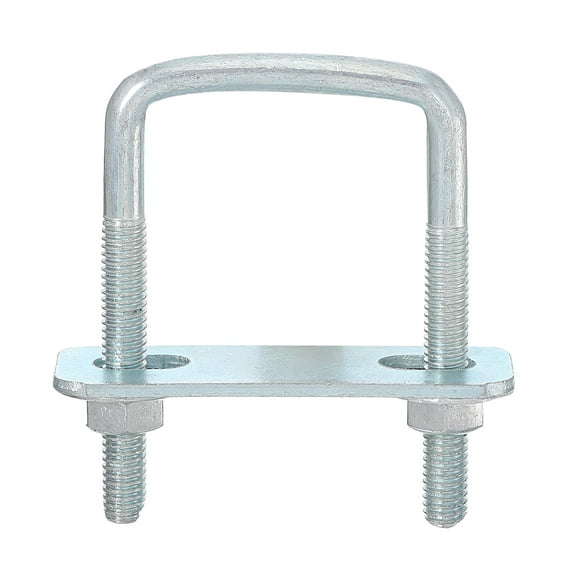 Uxcell Carbon Steel Silver Square U-Bolts with Nuts Plates for Automobile Trailers Ski Boats M6*35*60mm 8 Pcs