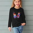 thumbnail image 5 of Ugoldhm Girls Shirts Casual Round Neck Long Sleeve Butterfly Printed Tops Fall Tunic Tees, 5 of 5