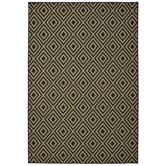 Moretti Parker Area Rug 2335K Black Diamond Diagonals 2' 5" x 4' 5" Rectangle