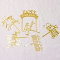 thumbnail image 3 of Adorno para tartas Hazyore Gold Happy Birthday, acrílico, 6 unidades, 3 of 9