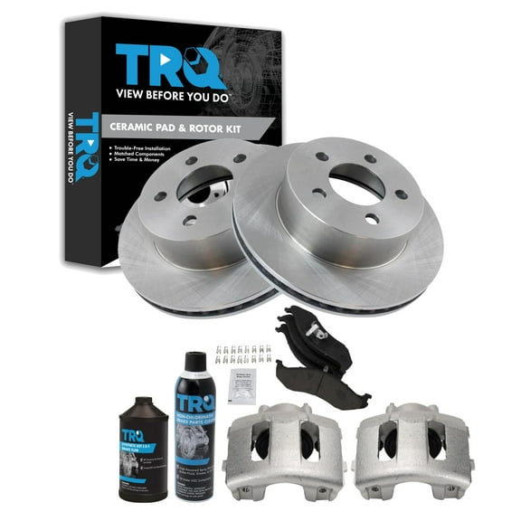 TRQ Front Brake Pad & Rotor Kit BKA44332 Fits Select 1999-2001 Jeep Cherokee , 1997-2006 Jeep Wrangler