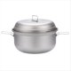 thumbnail image 1 of Juego de Olla de Titanio para Acampar, Vaporera Ligera para Exteriores con Compartimento para Vapor., 1 of 5
