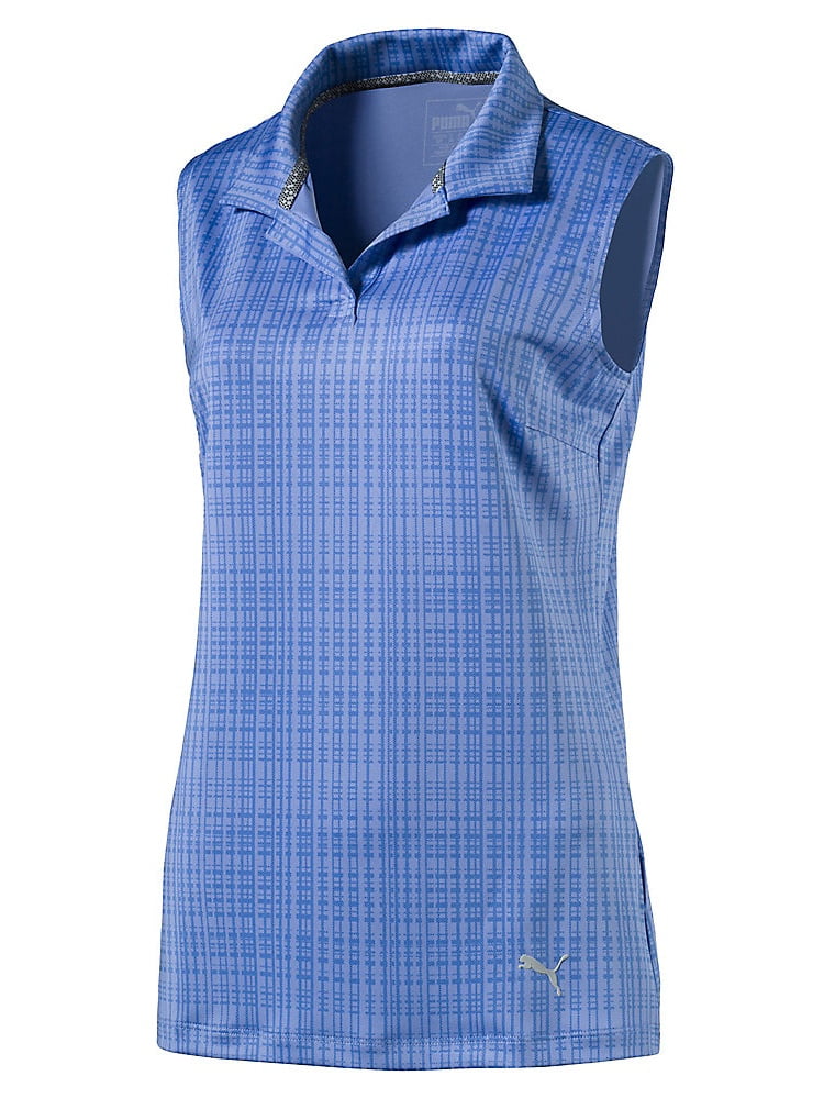 PUMA WOMENS SLEEVELESS SOFT PLAID GOLF POLO 574777NEW 2018 PICK SIZE