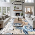 thumbnail image 4 of Blue Starfish Coastal Area Rug 8x10 Washable Rug Non Slip Eucalyptus Summer Nautical Shell Wooden Large Area Rug Soft Stainresistant Indoor Floor Carpet for Bedroom Home Office Dining Room, 4 of 8