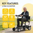 thumbnail image 2 of Electric Scooter for Adults, All-Terrain, 300W Motor, Lightweight Foldable Aluminum Alloy Frame Mobility Scooters for Seniors - Supports 300+ lbs, Long Range 15 Miles, 8” Wheels (Lynx - Black), 2 of 6