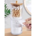 thumbnail image 3 of Hands DIY Acrylic Apothecary Jars Bathroom Storage Makeup Sponges Hair Accessories Organizer Cute Qtip Dispenser Holder Vanity Canister Jar Glass with Lid for Bathroom Guest Room Counter, 3 of 4