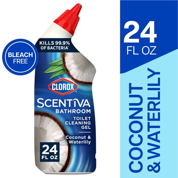 Clorox Scentiva Bathroom Toilet Cleaning Gel, Coconut and Waterlily, 24 Fluid Ounces