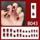 thumbnail image 2 of Uñas prensadas en forma de corazón Uñas postizas medianas Diseño burdeos francés Uñas postizas para el día de San Valentín Diseño con brillo plateado Uñas postizas cuadradas, 2 of 3