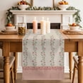 thumbnail image 2 of Table Runner 120 Inches Long for Kitchen Dining, Spring Pink Floral Dresser Scarf Farmhouse, Dining Table Decorations for Wedding/Parties, Vintage Farmhouse Flowers Art 13 x 120 In, 2 of 8