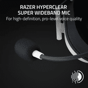 Razer BlackShark V2 HyperSpeed Wireless Gaming Headset - THX Spatial Audio - Bendable Mic - 50mm Drivers - 2.4GHz, Bluetooth or USB - 70 Hr Battery w/USB Type C Charging - White