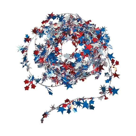 Patriotic Wire Star Garland - Party Decor - 1 Piece