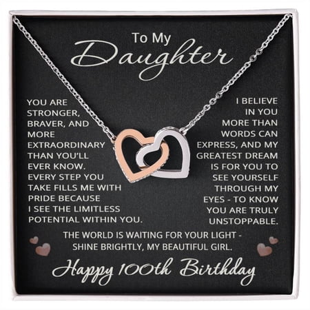 100th Birthday Gifts from Mom Dad for Daughter 100th Birthday Necklace Heart Pendant Jewelry 100 Years Old Birthday