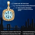 thumbnail image 2 of Gem Stone King 10K Yellow Gold Sky Blue Topaz and Diamond Accent Women's Pendant Necklace for Women (2.74 Cttw, Cushion 8MM), 2 of 6