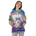 thumbnail image 4 of Watercolor Hello Winter Alaskan Malamute Chill Christmas Welcome All Over Print 3D Hoodie Unisex Merch Hoodies Alaska Mal Dog Lovers Gifts - 00016, 4 of 6