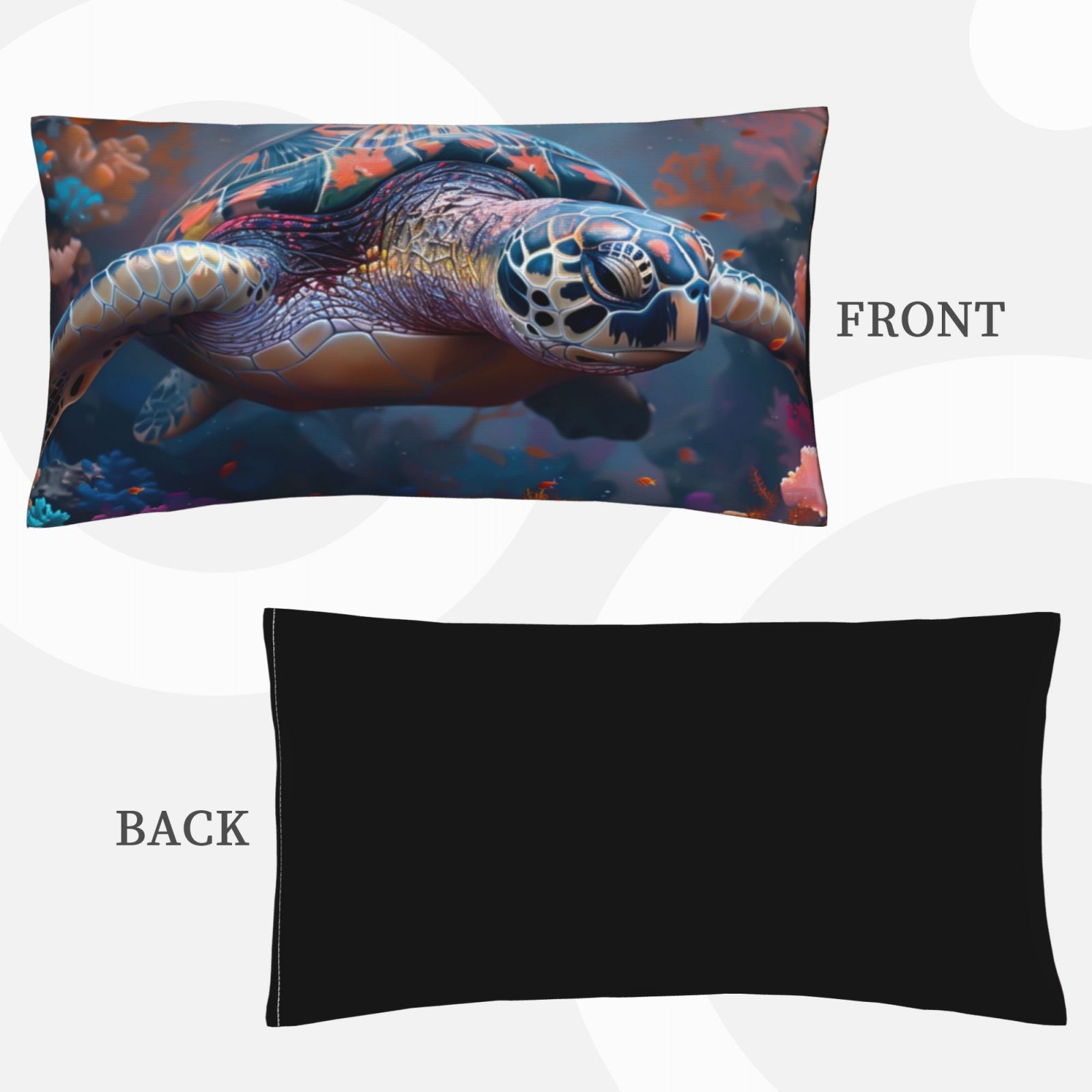 Fuzoiu Underwater Lazy Turtle Print Envelope Closure Pillowcase ...