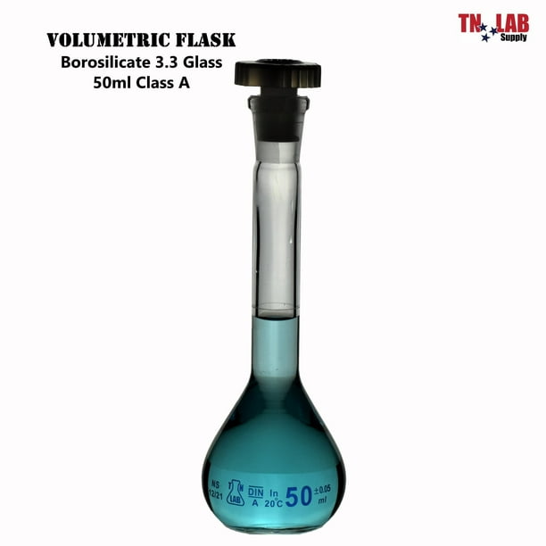 Volumetric Flask 1000ml 1L Borosilicate Glass 24/29 Class A Accuracy
