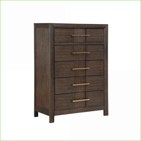 Chests & Wardrobes Kenzo Modern 5-Drawer Chest Manufactured Wood Walnut | Walnut | Wood