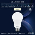 thumbnail image 3 of Luxrite A19 LED Light Bulb 12.5W=100W 3500K 1500 Lumens Non-Dimmable E26 Base Enclosed Fixture Rated Damp Rated ETL 48 Pack, 3 of 7