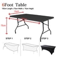 thumbnail image 2 of Spandex Table Cover Fitted Rectangular Tablecloth Stretchable Fabric Lycra Tablecloth Wrinkle-Free for Party Dj Tradeshows Banquet Weddings Cocktail, 2 of 6