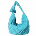 thumbnail image 3 of Bolso Hombro Acolchado Tipo Media Con Correa Lazo para Mujer Hobo (gris), 3 of 8