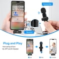 thumbnail image 3 of PU3151B PULUZ Système de Microphone Sans Fil Mini 2.4G à Clipser, Portée de Transmission 20M, Batterie Intégrée, Plug-and-Play, Remplacement pour Type-C Android Smarphones Tablettes Vlog Live, 3 of 9