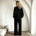 thumbnail image 5 of HAJWOH Womens Elegant Lounge Sets Sweatsuit Sets 2 Piece Outfits with Sweater Tops and Wide Leg Sweatpants, 5 of 6