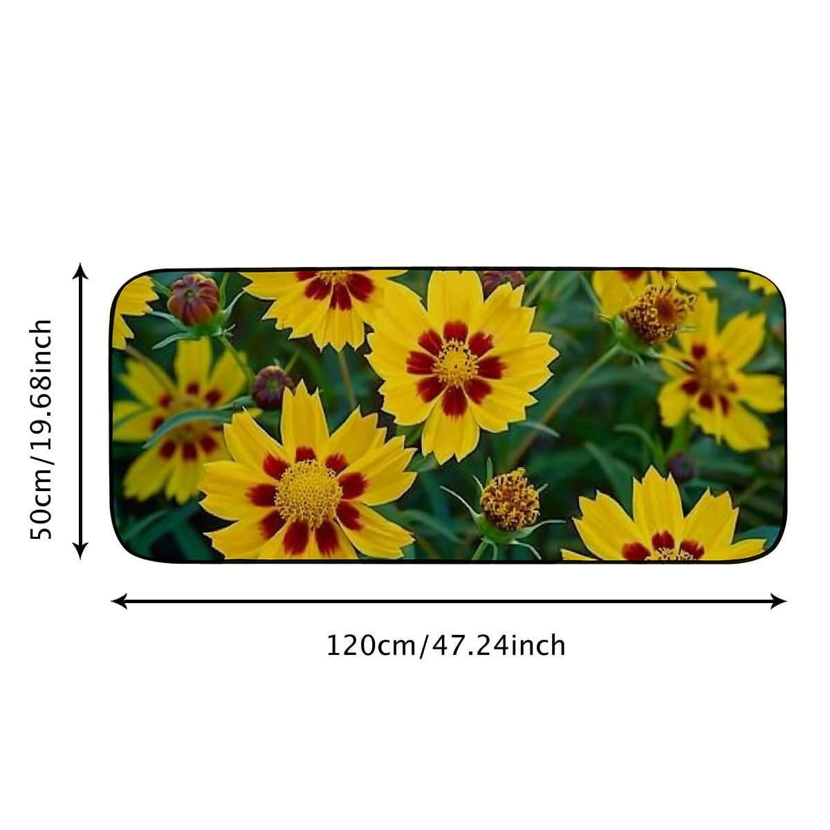 PHYHOO Doormat Floor Rug/Mat- Coreopsis Plant Flowers Yellow Decorative Door Mat, Door Mat with Non-Slip Rubber Backing, Easy Cleaning, Traps Dirt, Rug for Entry, Patio, Garage