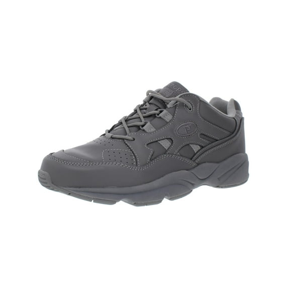 Propet Womens Stability Walker Leather Walking Shoes Gray 9.5 Extra Wide (EE)