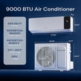 thumbnail image 6 of Cozeware Visio Series 9000 BTU Mini Split AC and Heat Pump, 115V 18 SEER2 Ductless Inverter System with Installation Kit, Cools & Heats Up to 450 Sq. Ft., 3 Eco Modes, 6 of 7