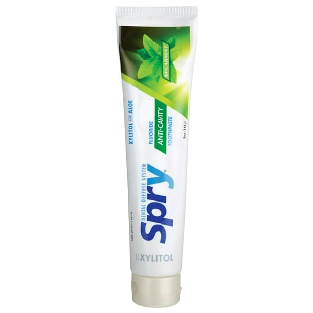 Xlear Spry Xylitol and Aloe Toothpaste with Fluoride Spearmint 5 oz