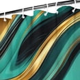thumbnail image 3 of Teal Gold Marble Pattern Shower Curtain 36"x72" ,Bathroom Decorative Shower Curtains Set with 12 Hooks,Modern Waterproof Washable Shower Curtain, 3 of 6