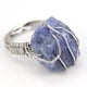 thumbnail image 1 of Xiao Hua Anillo natural hecho a mano, adecuado para hombres y mujeres, anillo de piedra natural envuelto a mano con alambre de cobre plateado personalizado, anillo ajustable para mujeres (azul), 1 of 4