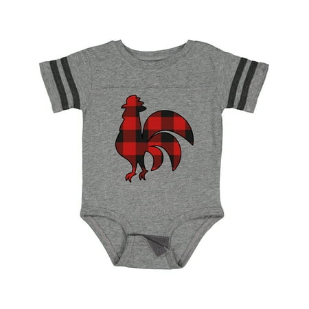 

Inktastic Rooster Silhouette Plaid Gift Baby Boy or Baby Girl Bodysuit