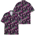 thumbnail image 3 of Colorful Tropical Marijuana Skull Hawaiian Shirt For Men Summer Aloha Mens Hawaiian Shirts Short Sleeve Button Down Shirt Men, 3 of 7