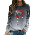 thumbnail image 4 of Chandail en Molleton Imprimé Joyeux Noël pour Femmes, Col Rond, Coupe Ajustée, Manches Longues, Décontracté, Ample, 4 of 8